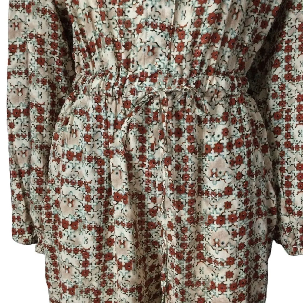 Symmetry Kaleidoscope Geometric Flowy‎ 100% Cotton Jumpsuit Nwt